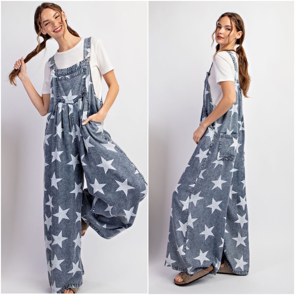 Star-Patterned Denim Jumpsuit - Picture 5 of 5